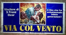 Manifesto 6f VIA COL VENTO Gone with the Wind CLARK GABLE VIVIEN LEIGH ORIGINALE