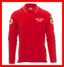 POLO manica lunga MAGLIA FELPA CROCE ROSSA RICAMO DIRETTO