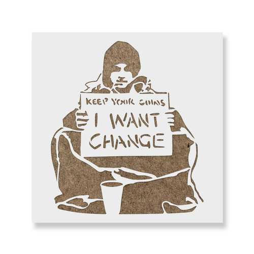 Stencil banksy want change - banksy,