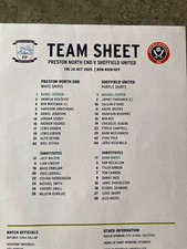 Foglio squadra Preston North End v Sheffield United 24/10/2025 SkyBet Championship