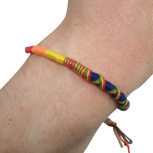 Braccialetto arcobaleno cotone - arcobaleno,