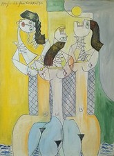Quadro bagnanti 60x80 - bagnanti,