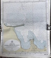 Porto di Castellammare del Golfo Originale Carta Nautica Tirreno Sicilia 1968
