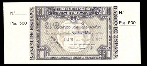 500 pesetas 1937 bilbao con - ,