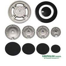 NARDI - KIT 5 BRUCIATORI +PIATTELLI SPARTIFIAMMA 4 FUOCHI + TRIPLA CORONA CUCINA