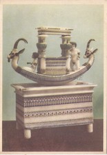 EGITTO - Lehnert & Landrock, Tut Ank Amen's Treasures - Modellino barca di alabastro