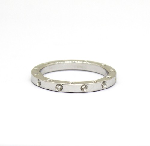 Anello fedina oro bianco - fedina, in