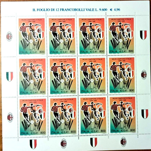 Foglio francobolli milan - foglio,