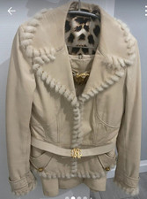 Vintage Iconico Archivio Roberto Cavalli Set Pelle gonna Tubino e Giacca Visone