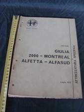 Catalogo attrezzatura specifica Alfa Romeo Giulia Alfetta Montreal 