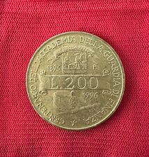 Moneta 200 Lire Centenario Guardia di Finanza 1896 1996. Errore Di Conio 