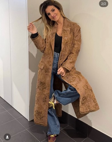 Zara cappotto lungo - zara:, ricamato