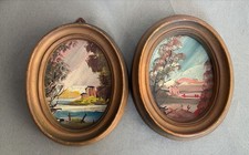 2 VECCHI QUADRETTI OVALI CON