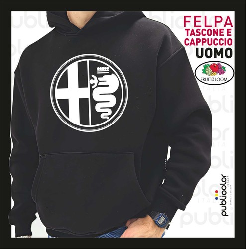 Felpa cappuccio tascone uomo - tascone,