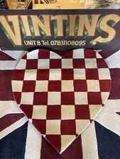 Tappeto di lana blu/bianco cuore | tappeto | taglia 92x92 cm