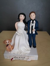 CAKE TOPPER WEDDING MATRIMONIO SPOSI PERSONALIZZATO REALIZZATO A MANO IN FIMO 