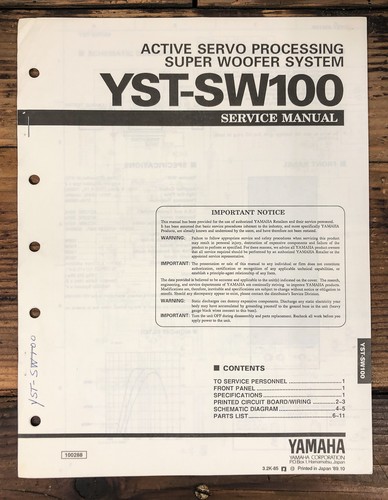 Yamaha yst sw100 subwoofer - yamaha,
