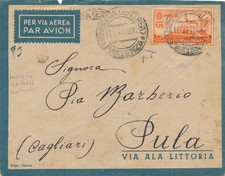 Eritrea 14/05/1940 Busta Posta Aerea Massaua per Pula (CA)