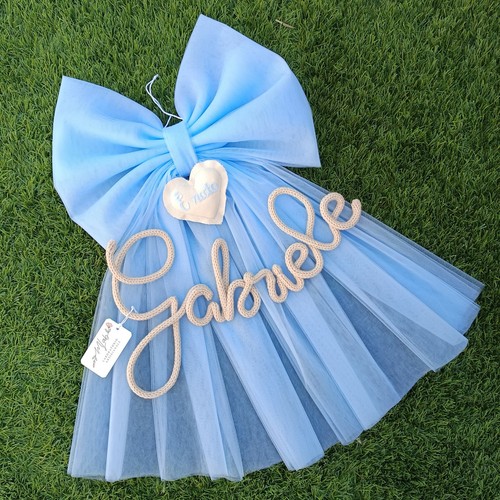 Fiocco nascita tulle - , azzurro