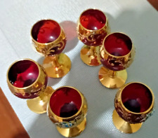 Bicchiere Calice vetro di Murano ROS Oro con lavorazione artigianale tre fuochi