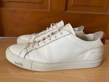 Common Projects Achilles Retro Scarpe da Ginnastica Basse Bianco Rosso UK 10 2257 44 0536 Sneaker