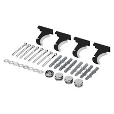 Staffa per radiatori di design a pannello set di montaggio nero opaco fissaggi