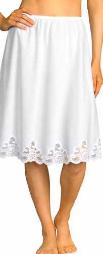 Shadowline white lace hem half - white,