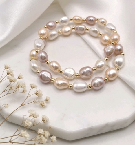 Bracciale con perle chicco - bracciale, a
