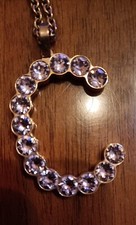  COLLANA CON LETTERA" C"     "REBECCA" CON CRISTALLI.