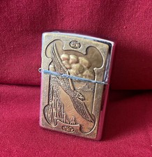 ZIPPO ACCENDINO DA TASCA IN OTTONE, LOGO AQUILA, A BENZINA, RICARICABILE