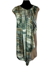 TRUSSARDI Abito Vestito Donna Viscosa Optical Trapezio Woman Dress Sz.S - 42