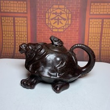 Yixing teiera argilla viola arrotolata a mano antica replica gongfu artigianale