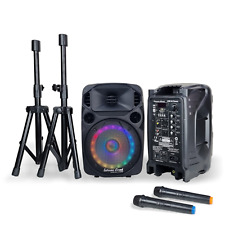 CASSE AUDIO AMPLIFICATE MINI  KIT Karaoke BLUETOOTH RADIO 2 STATIVI  e 2 MIC