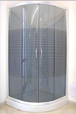 BOX DOCCIA NUOVO IN VETRO SERIGRAFATO BLUE 90X90X185