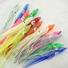20pcs Bulb Soft Fishing Lures Saltwater Octopus Squid Skirt Lure Hoochies 5-18cm