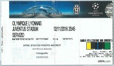 69431 Vecchio BIGLIETTO PARTITA CALCIO - 2016 OLYMPIQUE LYONNAS VS JUVENTUS