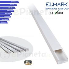 Canalina passacavi per cavi elettrici in plastica bianco con copertura 2 metri