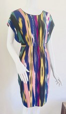 MISSONI M Mini Abito Corto Vintage Cotone Uncinetto Viscosa Zig-Zag Taglia IT...