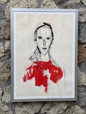 Litografia ritratto espressivo - litografia,