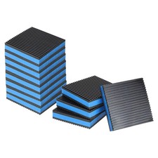 Tappetini Isolamento Vibrazioni 4"x4"x7/8" in Gomma Antivibrazione Nero/Blu 12pz