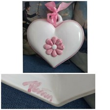 vintage THUN formella grande cuore rosa ceramica fuori produzione no box