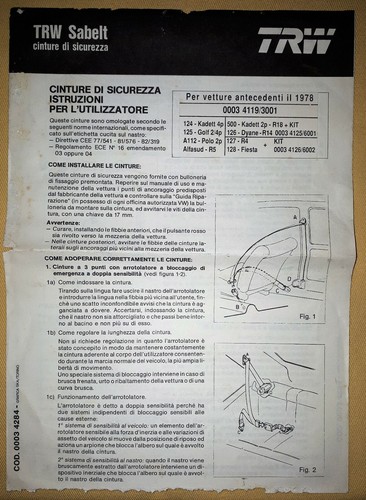 Depliant illustrativo cinture - ,