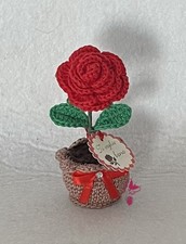 Rosa uncinetto tag - rosa,