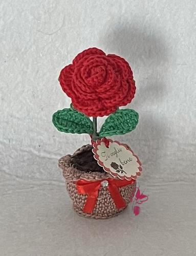 Rosa uncinetto tag - rosa, uncinetto,