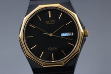 Orologio Uomo Vintage 1996 [N MINT] Seiko SQ100 5H23-7A30 Quarzo Oro Nero GIAPPONE