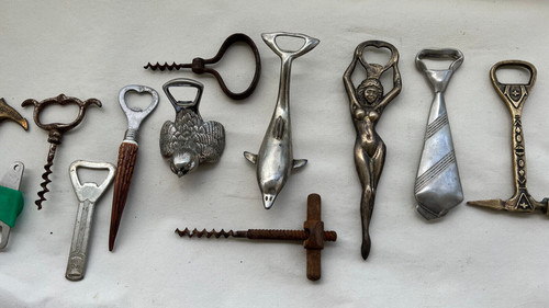 Vecchio apribottiglie pezzi - apribottiglie, 12