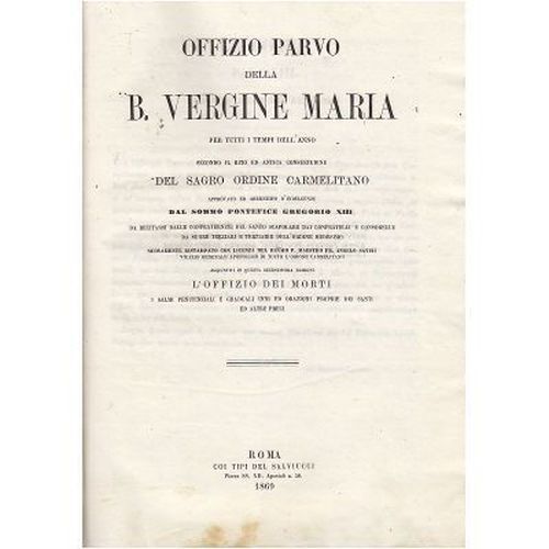 Offizio parvo della - offizio,