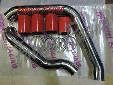 TUBO TUBI INOX  INTERCOOLER  ALFA 147 /GT   JTD  CON  MANICOTTI SILICONICI ROSSI