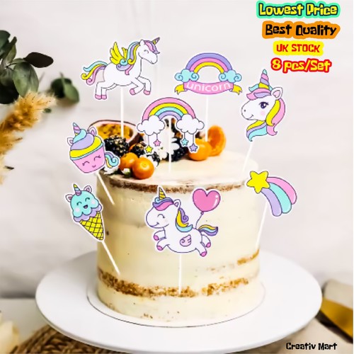 Pezzi cake topper unicorno - 8,