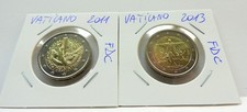 LOTTO 2 MONETE DA 2 EURO COMMEM. VATICANO 2011-2013 "GIORNATA GIOVENTU'" FDC